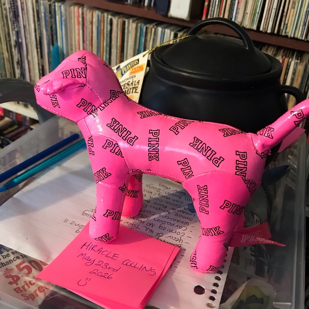 Victoria's Secret PINK Hot Pink Dog Figurine